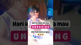 UNBOXING ALAT UNTUK MENULIS  GAES #shortvideo #viral #funny #alattulis #anakpintarlucuaktip