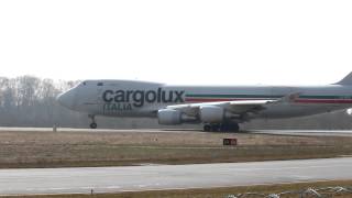 Take-Off of a Boeing 747-400F Cargolux Italia in Luxembourg [Full HD]