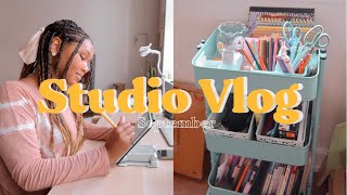 ONLINE ART CLASSES + PRINT SHOP + NEW HOBBIES  ☺︎ SEPTEMBER STUDIO VLOG 🎒🖍 S1:E11