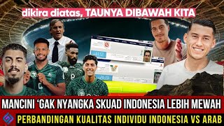 Mancini ‘GAK NYANGKA skuad INDONESIA lebih mewah’ Perbandingan kualitas Individu Indonesia vs Arab