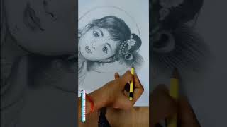 How to Draw Shri Krishna sketch / #shorts #viralshorts