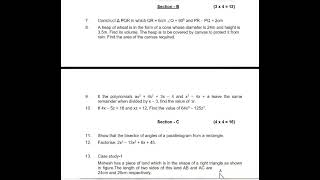 Maths term 2 question paper class 9