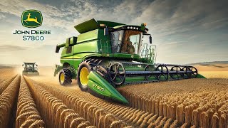 JOHN DEERE S7 800 Combine Harvesting Corn