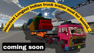 heaviest Longest Indian truck trailer mod for bussid | bus simulator Indonesia | presenting by AMA