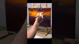 Wave Bob Ross Style Oil Painting #art #artist #artshorts #artwork #easy #arts #painting #fun