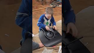 He was so excited to put this chair together #focus #determination #kids #hardwork