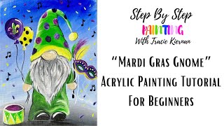 How To Paint A "Mardi Gras Gnome" - Acrylic Tutorial