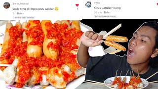 REQUES KE #3 MUKBANG SOSIS PEDAS SATU PIRING