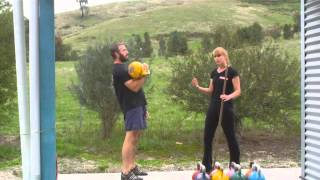 Kettlebell Push Press 2 Knee Dip