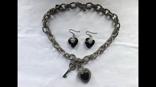 Black Heart (Necklace and Earrings) as Open Doors