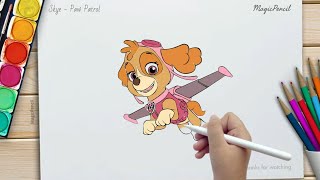 How To Draw Skye From Paw Patrol