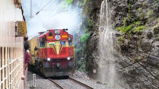 Huge Smoking Train In Jungle:Ernakulam Okha Exp With Dashing Alco:Konkan Railways