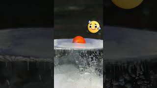 This is what happens if a hot ball is dropped onto an ice cub e#Experimen #experimen