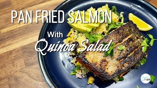 Healthy Eats:  Quick, Easy, Delicious & Refreshing Pan Fried Salmon with Zesty Quinoa Salad #howto