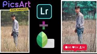 Lightroom full blue / green editing tutorials || PicsArt stickers ⚡📸||