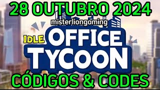 CÓDIGOS IDLE OFFICE TYCOON | 28 OUTUBRO | IDLE OFFICE TYCOON CODES | GIFT CODES | REDEEM CODES 🎁🎁🎁