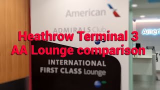 First class Lounge review, American Airlines : AA lounge comparison