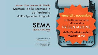 Presentazione IV edizione del Master SEMA