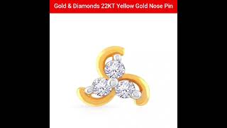 Gold & Diamonds 22KT Yellow Gold Nose Pin for Women #shorts #nsoni