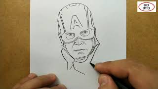 VERY EASY, how to draw captain america avengers marvel / quick sketch