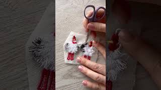 How to Make Fringed Chicken Earrings on FSL Material: DIY #machinembroidery #embroidery #tutorial