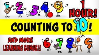 Counting 1 to 10 - PLUS 1 Hour of Kids Compilation Songs - Fun Kids Educational Videos