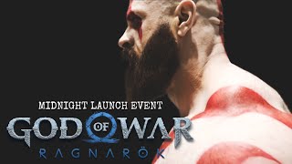 God of War Ragnarok release event - Kratos visits game digital Westfield for the midnight launch