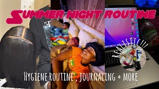 Summer Night Routine (Very realistic) hygiene routine,  journaling, book hair/ lash apt + more