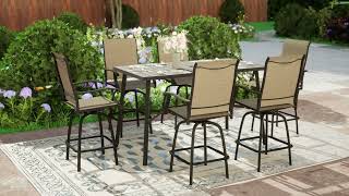 How About Our 7-Piece Patio Bar Stool Set?