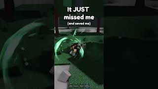 it JUST missed me 😳😳 | #roblox #tsb #gaming #thestrongestbattlegrounds #funny #comedy #memes #shorts