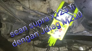 reset hapus data kerusakan Supra x 125 fi dengan jdiag m200