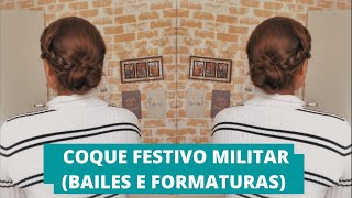 APRENDA A FAZER O COQUE FESTIVO MILITAR EM CASA, 0800, CHIQUE DE BONITO E FÁCIL!!!