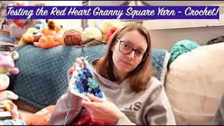 Testing the Red Heart Granny Square Yarn - Crochet!