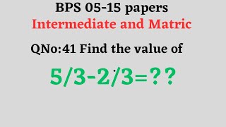 math class how to solve fraction intermediate test bps 5-15 scale