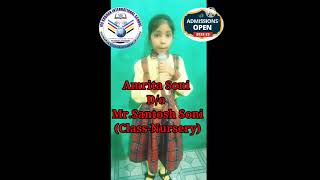 English Conversation Oral Exam(2021-22) Amrita Soni D/o Mr. Santosh Soni Class-Nursery.