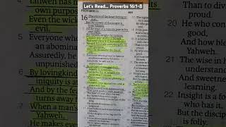 Let's Read... Proverbs 16:1-8  #shorts #letsread #bibleverse #legacystandardbible