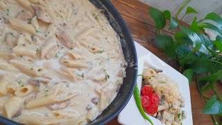 پنه با سس آلفردو ،پاستای بی نظیر خامه ای ،penne# با سارا قربانی sara ghorbani#pasta #