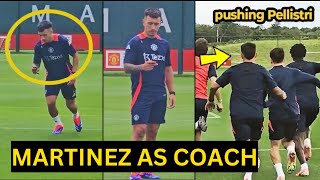 Lisandro Martinez Leading as assistant coach pushing Pellistri during first training ahead Man City