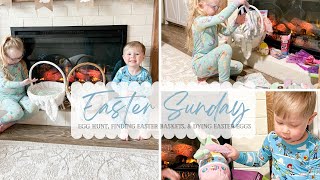 OUR EASTER SUNDAY | EGG HUNT, FINDING EASTER BASKETS, & DYING EASTER EGGS 🐰