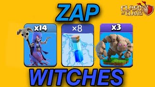 Th12 Zap Witch Attack Strategy | Golem Witch Attack Th12 | Th12 Most Powerful Attack Strategy.