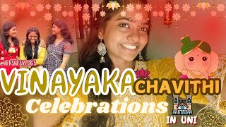 VINAYAKA CHAVITHI celebrations IN UNI || VIT AP || @Hershesvlogs