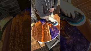 Everyday resin coffee table. Polishing #polishing #viralvideo #youtubeshorts