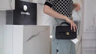 CHANEL MINI TOP HANDLE RECTANGULAR FLAP BAG AS2431 B05607 94305