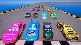 Race Crazy Track 8 - Disney Cars The King and Spiderman VS Amazing Cars & Friends