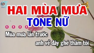 Karaoke Hai Mùa Mưa Tone Nữ F#m | Nhạc Sống Mới || Karaoke Tuấn Kiệt