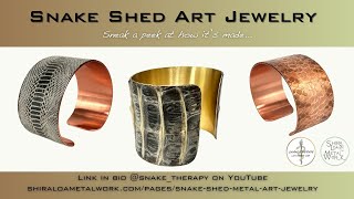 A peek into the process of making 22 metal snake shed cuff bracelets! #howitsmade #snakeskin #art