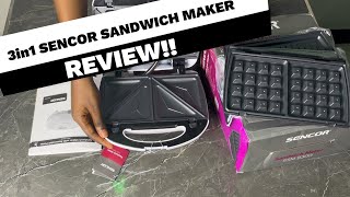 SENCOR 3in1 SANDWICH MAKER, GRILLER AND WAFFLE MAKER REVIEW: HOW TO USE A SANDWICH MAKER!!