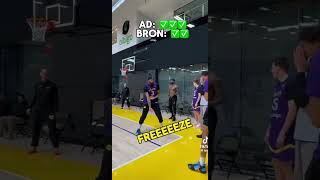 AD And LeBron have a three point contest 🤣 via (Lakers) #shorts