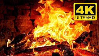 Virtual Fireplace 4K for Relaxation🔥Fireplace Burning 3 Hours with Crackling Fire Sounds (No Music)