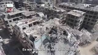 Das zerstörte Ost-Ghouta ... menschenleer, aus der Luft betrachtet.